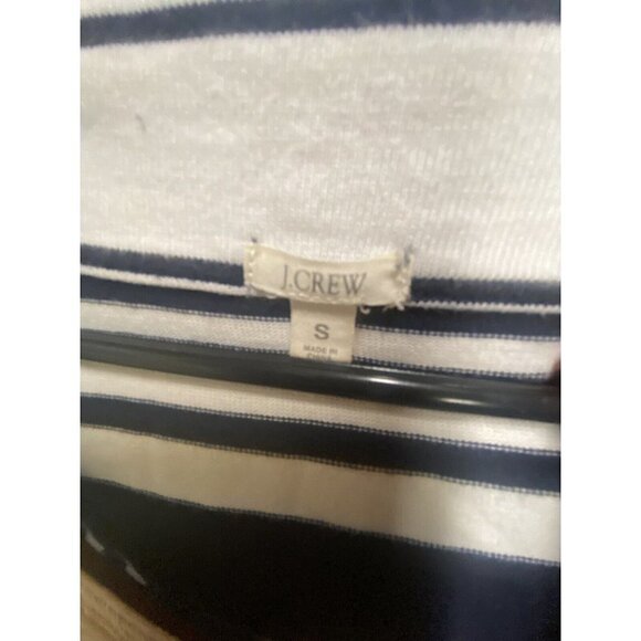 J Crew Women’s Short Sleeve Striped Short Small  Blue White T Shirt - Picture 2 of 7
